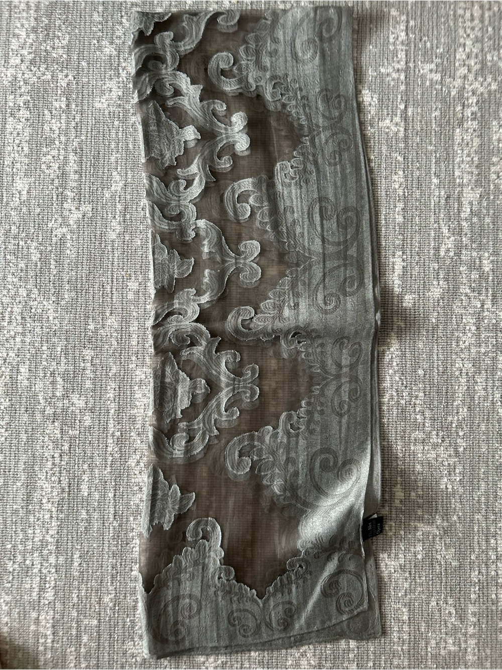 Met opera Gray Patterned Dress Scarf